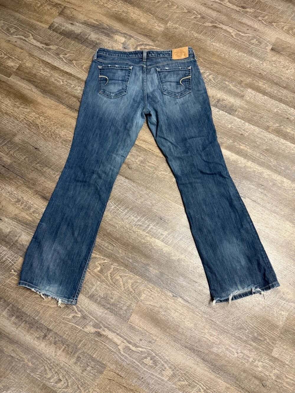 American Eagle Jeans Womens 14R Dark Blue Hipster Vintage Flare Leg